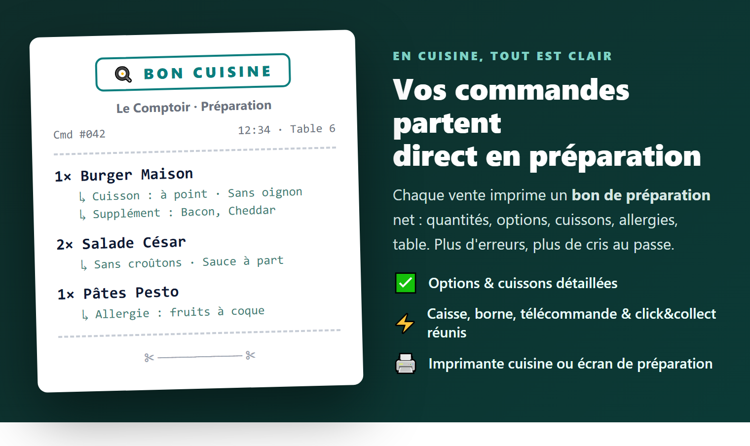 Votre Métier 10 Ticket client et bon cuisine professionnels