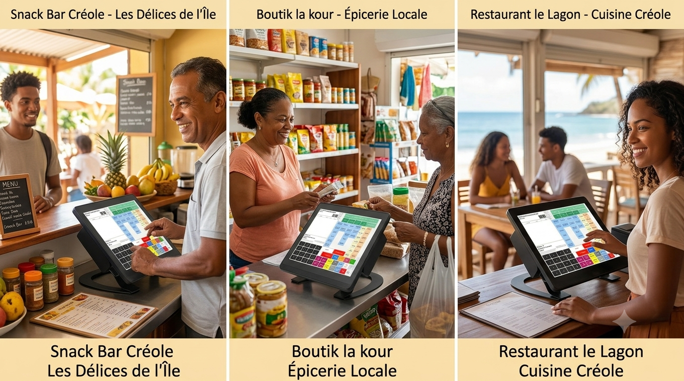 La caisse Windows NC-Retail dans un snack, une épicerie et un restaurant à La Réunion